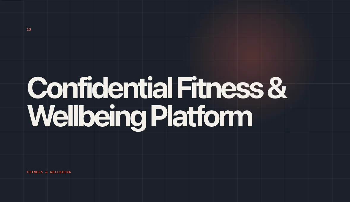 Confidential fitness and wellbeing platform case-study title card